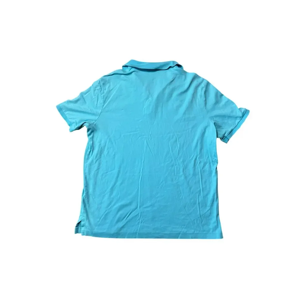 Polo Ralph Lauren Classic Fit Polo Shirt Mens Large L Light Blue Turquoise Pony